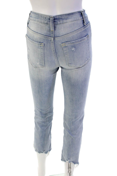 Flying Monkey Womens Zipper Fly Mid Rise Distressed Skinny Jeans Blue Size 24