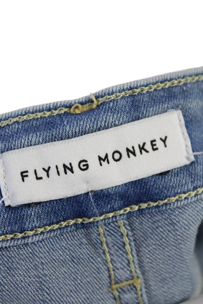 Flying Monkey Womens Zipper Fly Mid Rise Distressed Skinny Jeans Blue Size 24