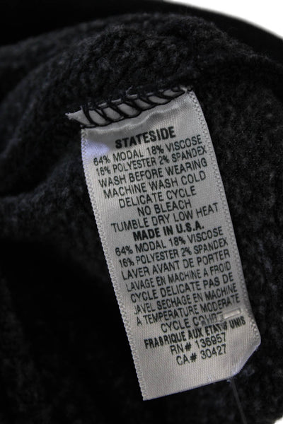 Stateside Womens Long Sleeve Twist Front Mock Neck Sweater Black Size Small