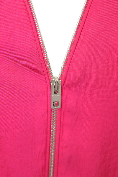 Rag & Bone Womens Long Sleeve V Neck Full Zip Blouse Pink Size S