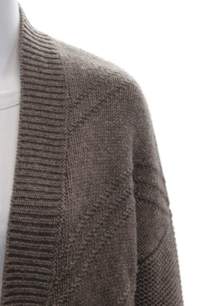 Gerard Darel Womens 3/4 Sleeve Open Front Cardigan Sweater Brown Wool Size 1