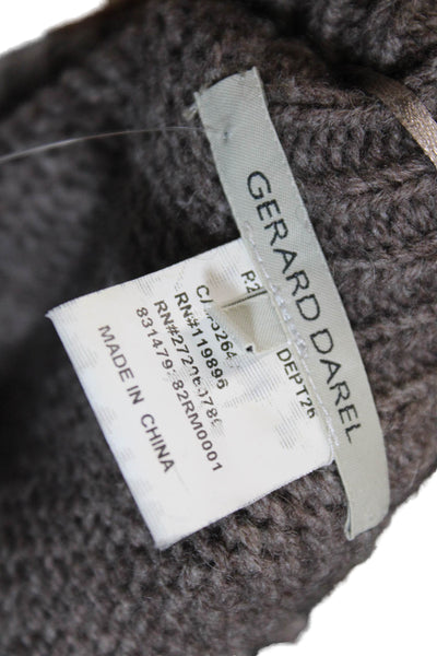 Gerard Darel Womens 3/4 Sleeve Open Front Cardigan Sweater Brown Wool Size 1