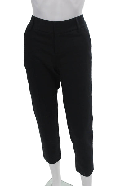 Alice + Olivia Womens Four Pocketed Flat Front Straight Leg Pants Black Size 2