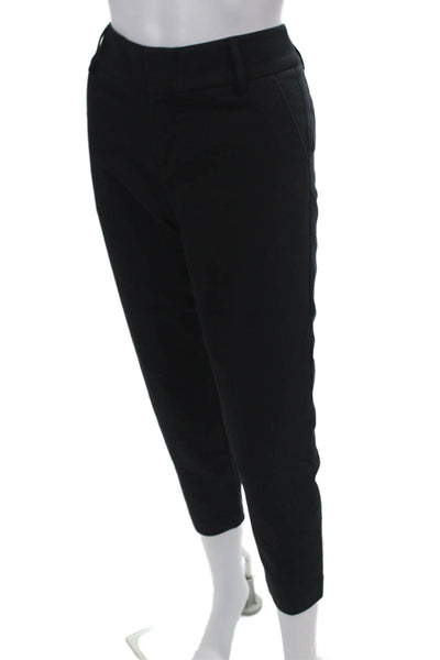 Alice + Olivia Womens Four Pocketed Flat Front Straight Leg Pants Black Size 2