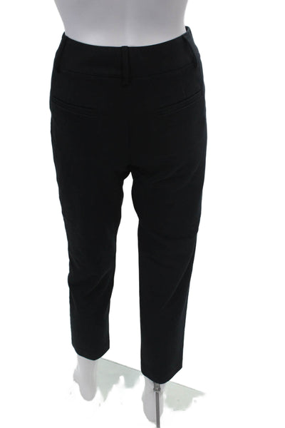 Alice + Olivia Womens Four Pocketed Flat Front Straight Leg Pants Black Size 2