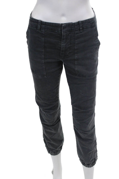 Nili Lotan Womens Cotton Pocketed Pleated Leg Detail Pants Dark Gray Size 2