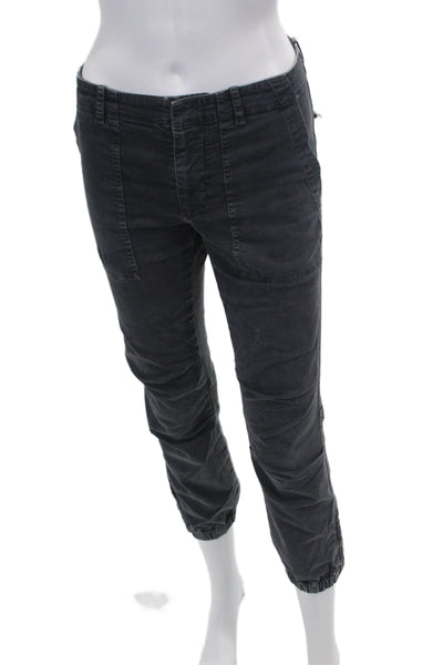 Nili Lotan Womens Cotton Pocketed Pleated Leg Detail Pants Dark Gray Size 2