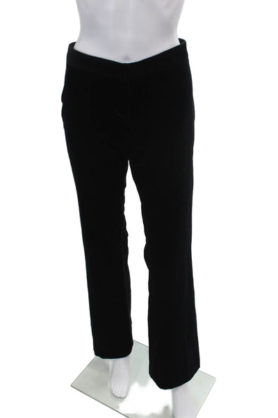 Susana Monaco Womens Cotton Velvet Pocketed Flared Leg Pants Black Size 4