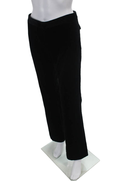 Susana Monaco Womens Cotton Velvet Pocketed Flared Leg Pants Black Size 4