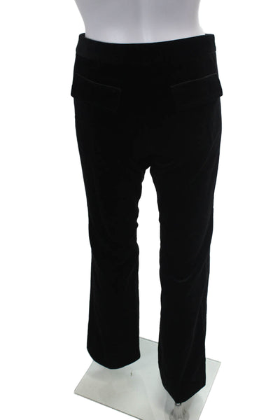 Susana Monaco Womens Cotton Velvet Pocketed Flared Leg Pants Black Size 4
