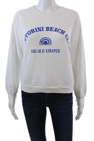 Solid & Striped Womens Long Sleeve Crew Neck Beach Club Sweater White Size Small