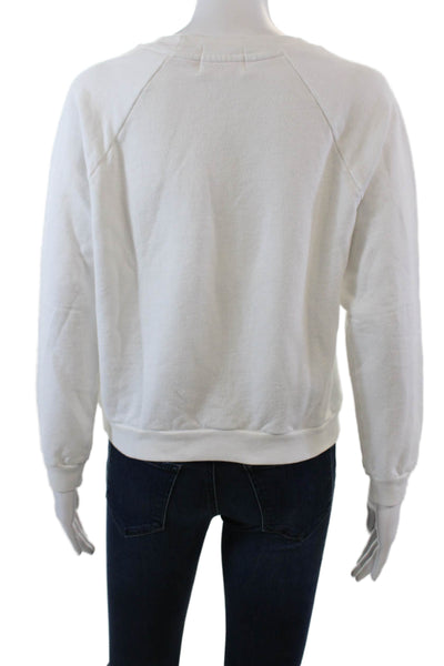 Solid & Striped Womens Long Sleeve Crew Neck Beach Club Sweater White Size Small