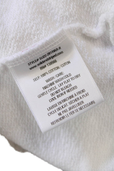 Solid & Striped Womens Long Sleeve Crew Neck Beach Club Sweater White Size Small
