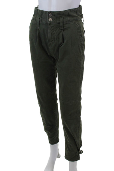Veronica Beard Jeans Womens High Rise Monika Tapered Pants Green Size 24