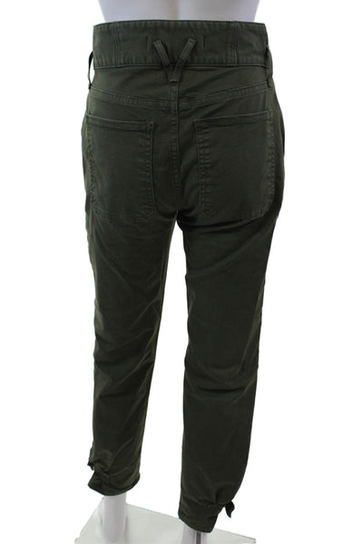 Veronica Beard Jeans Womens High Rise Monika Tapered Pants Green Size 24