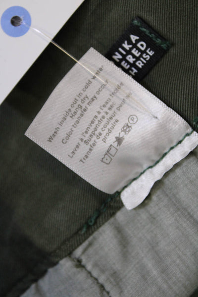 Veronica Beard Jeans Womens High Rise Monika Tapered Pants Green Size 24