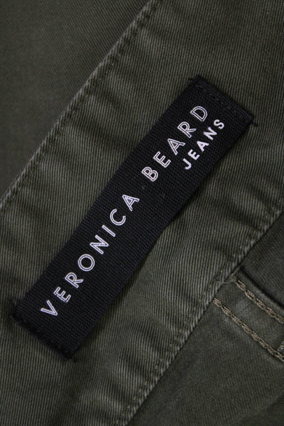 Veronica Beard Jeans Womens High Rise Monika Tapered Pants Green Size 24