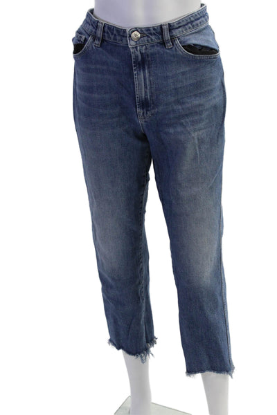 3x1 NYC Womens Mid Rise Raw hem Straight Leg Jeans Blue Size 31