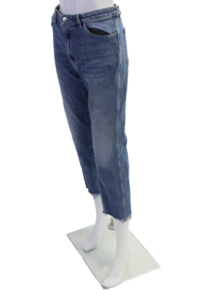 3x1 NYC Womens Mid Rise Raw hem Straight Leg Jeans Blue Size 31