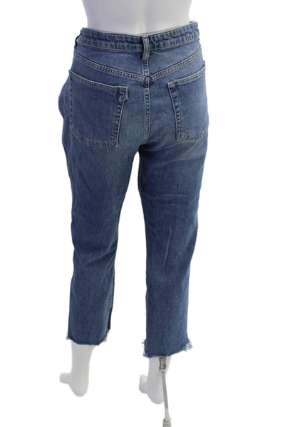 3x1 NYC Womens Mid Rise Raw hem Straight Leg Jeans Blue Size 31