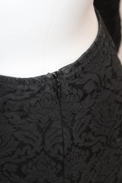 St. John Womens Flat Front Zip Up Textured Pants Black Size 8