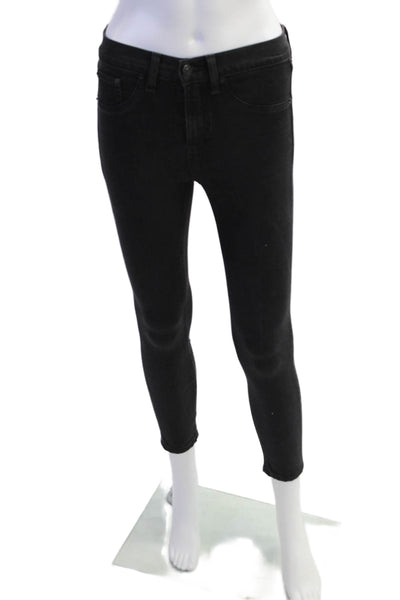 Rag & Bone Jean Womens High Rise 10 Inch Skinny Leg Jeans Black Cotton Size 25