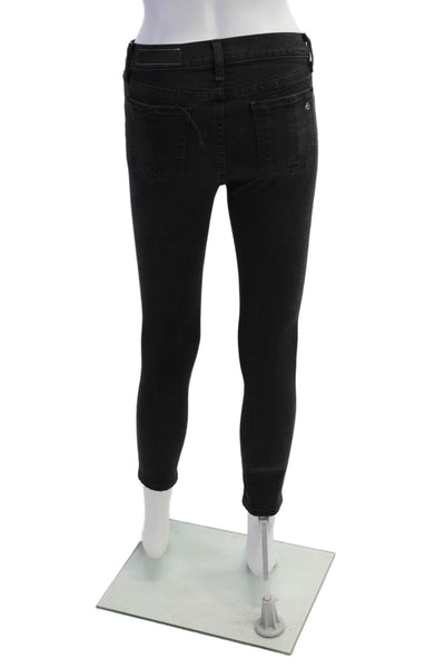 Rag & Bone Jean Womens High Rise 10 Inch Skinny Leg Jeans Black Cotton Size 25