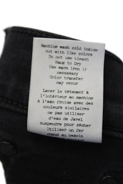 Rag & Bone Jean Womens High Rise 10 Inch Skinny Leg Jeans Black Cotton Size 25