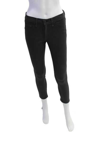 Rag & Bone Jean Womens Mid Rise Legging Pants Coated Charcoal Gray Cotton Size 2