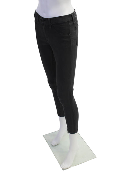 Rag & Bone Jean Womens Mid Rise Legging Pants Coated Charcoal Gray Cotton Size 2