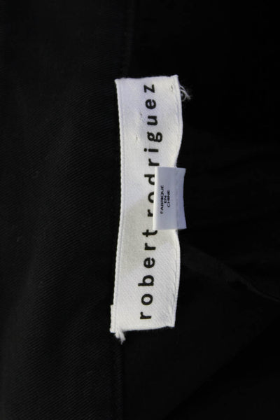 Robert Rodriguez Womens Skinny Leg Mid Rise Ruched Pants Black Cotton Size 0