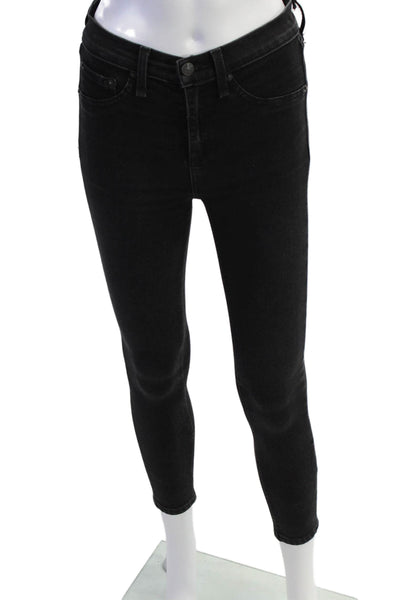 Rag & Bone Jean Womens High Rise Zip Up Legging Jeans Black Cotton Size 26