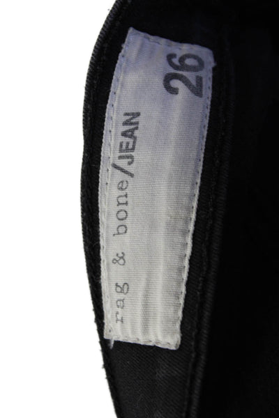 Rag & Bone Jean Womens High Rise Zip Up Legging Jeans Black Cotton Size 26