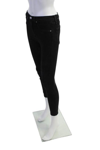 Rag & Bone Jean Womens High Rise Ankle Skinny Leg Jeans Black Cotton Sz 25