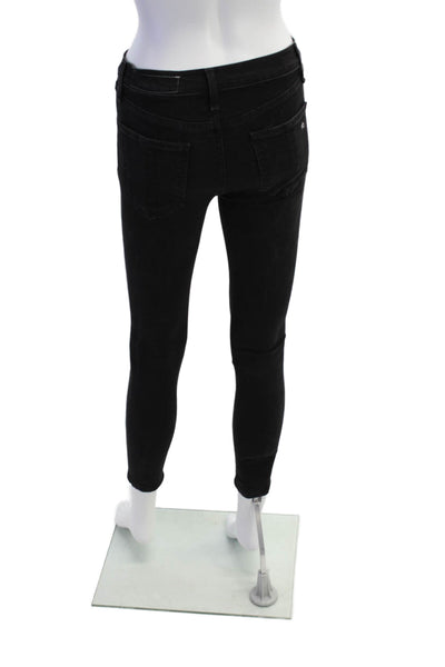 Rag & Bone Jean Womens High Rise Ankle Skinny Leg Jeans Black Cotton Sz 25