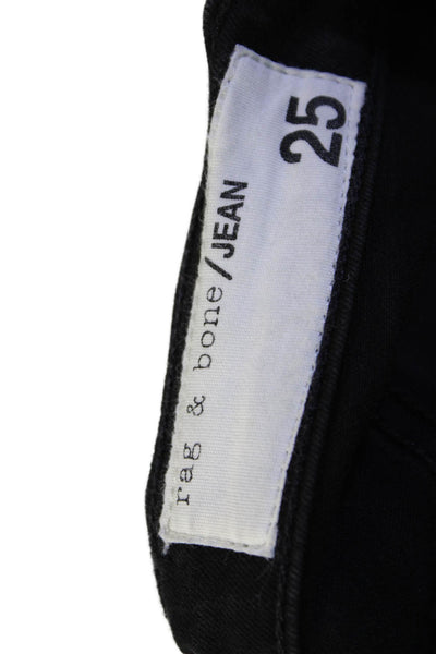 Rag & Bone Jean Womens High Rise Ankle Skinny Leg Jeans Black Cotton Sz 25