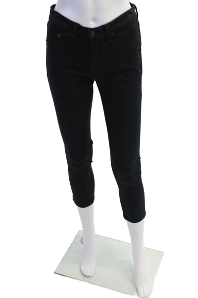 Rag & Bone Jean Womens Legging Mid Rise Pants Plush Black Cotton Size 26
