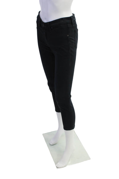 Rag & Bone Jean Womens Legging Mid Rise Pants Plush Black Cotton Size 26