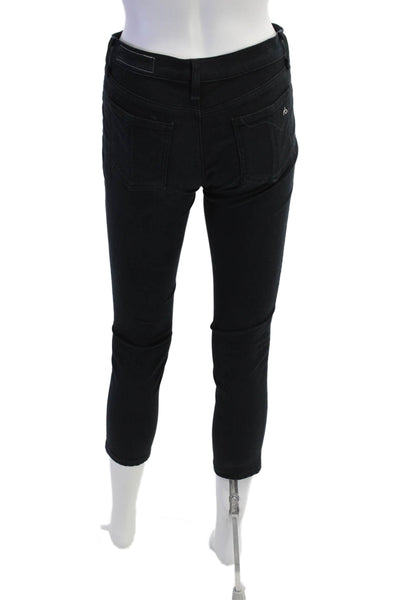 Rag & Bone Jean Womens Legging Mid Rise Pants Plush Black Cotton Size 26