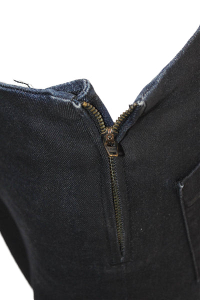 J Brand Womens Dark Wash Skinny Leg Jeans Coat Black Blue Cotton Size 26