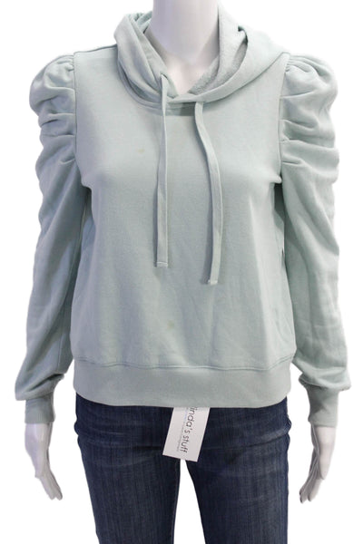Rebecca Minkoff Womens Long Sleeve Drawstring Hoodie Sweater Blue Size XS