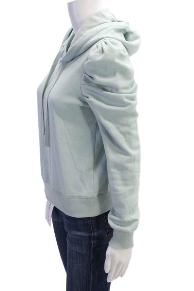Rebecca Minkoff Womens Long Sleeve Drawstring Hoodie Sweater Blue Size XS