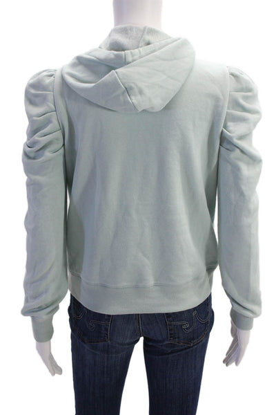Rebecca Minkoff Womens Long Sleeve Drawstring Hoodie Sweater Blue Size XS
