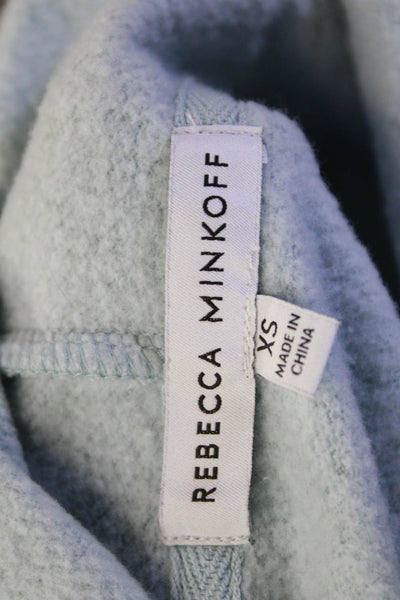 Rebecca Minkoff Womens Long Sleeve Drawstring Hoodie Sweater Blue Size XS