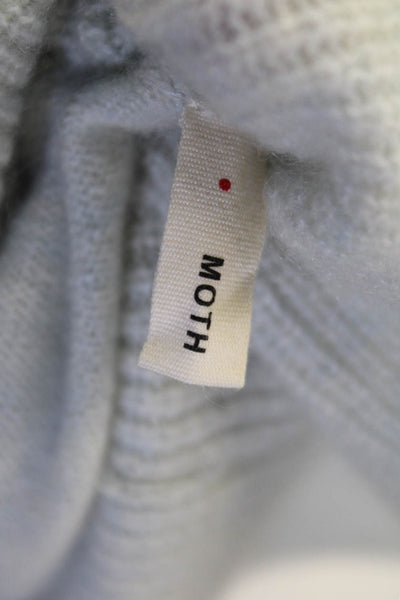 Moth Anthropologie Womens Long Sleeve Cowl Neck Cashmere Sweater Blue Size XS