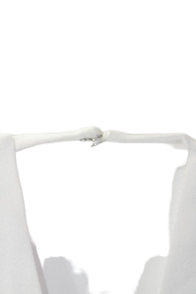 Parker Womens Square Neck Sleeveless Halter Top White Size S