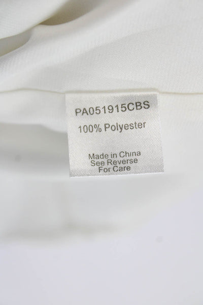 Parker Womens Square Neck Sleeveless Halter Top White Size S
