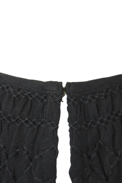 Joie Womens Silk Halter Neck Sleeveless Smocked Tank Top Black Size XXS