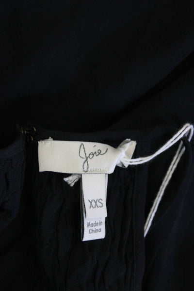 Joie Womens Silk Halter Neck Sleeveless Smocked Tank Top Black Size XXS