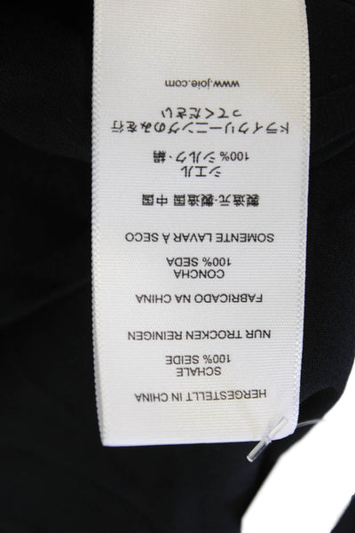 Joie Womens Silk Halter Neck Sleeveless Smocked Tank Top Black Size XXS